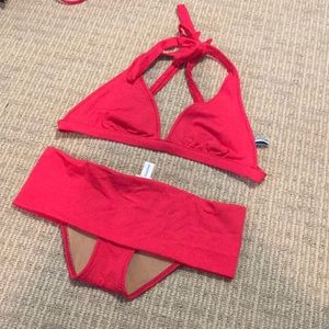 Red point conception small bikini rollover waist
